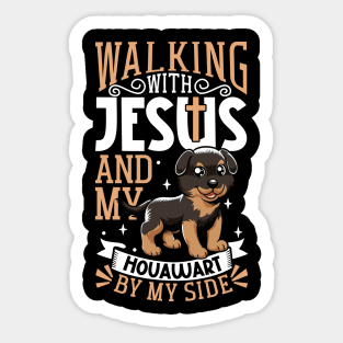 Jesus and dog - Hovawart Sticker